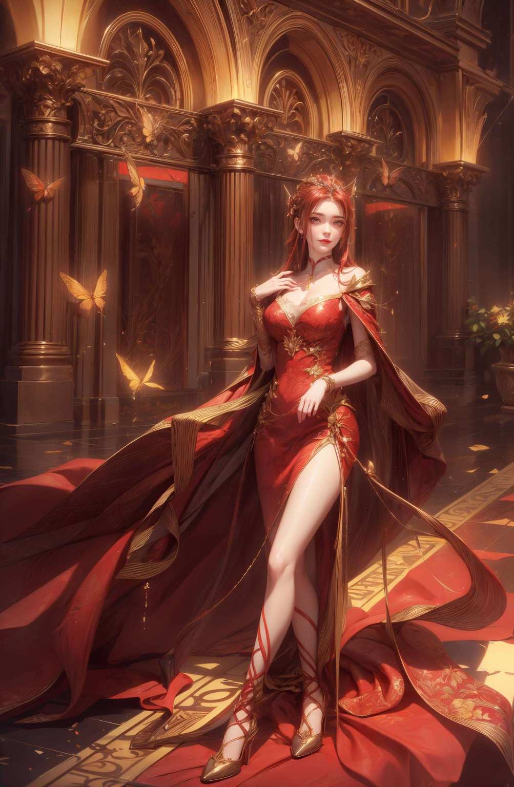 美艳不可方物红裳如火