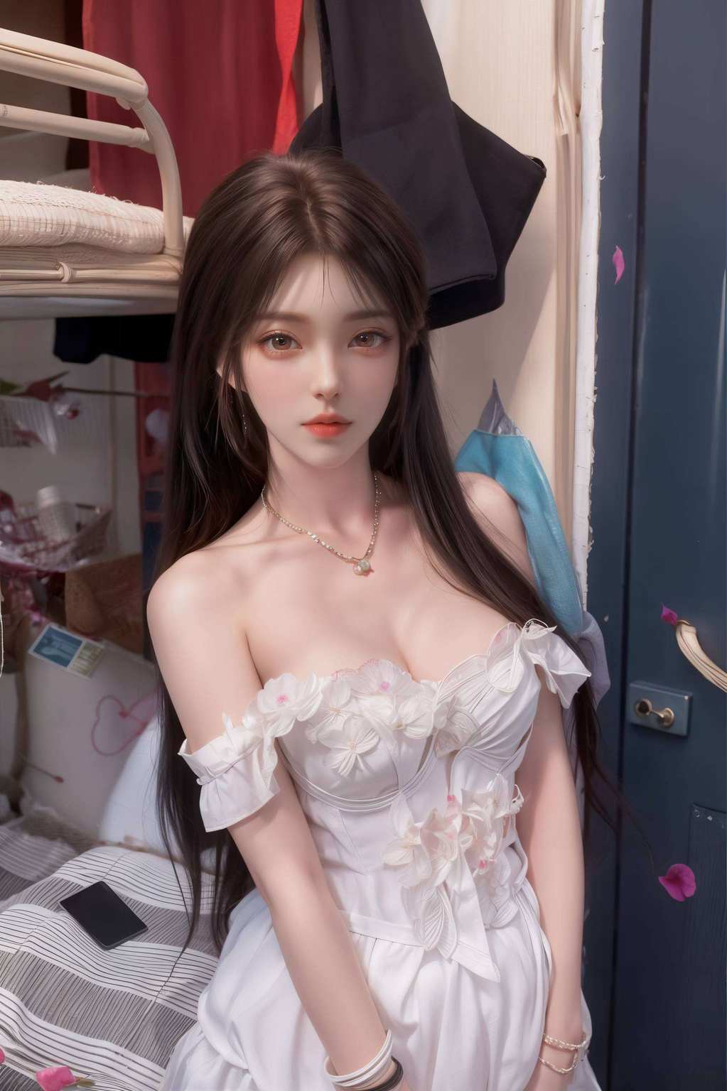 荒君怀中揽翠袖玉树琼楼映壁画