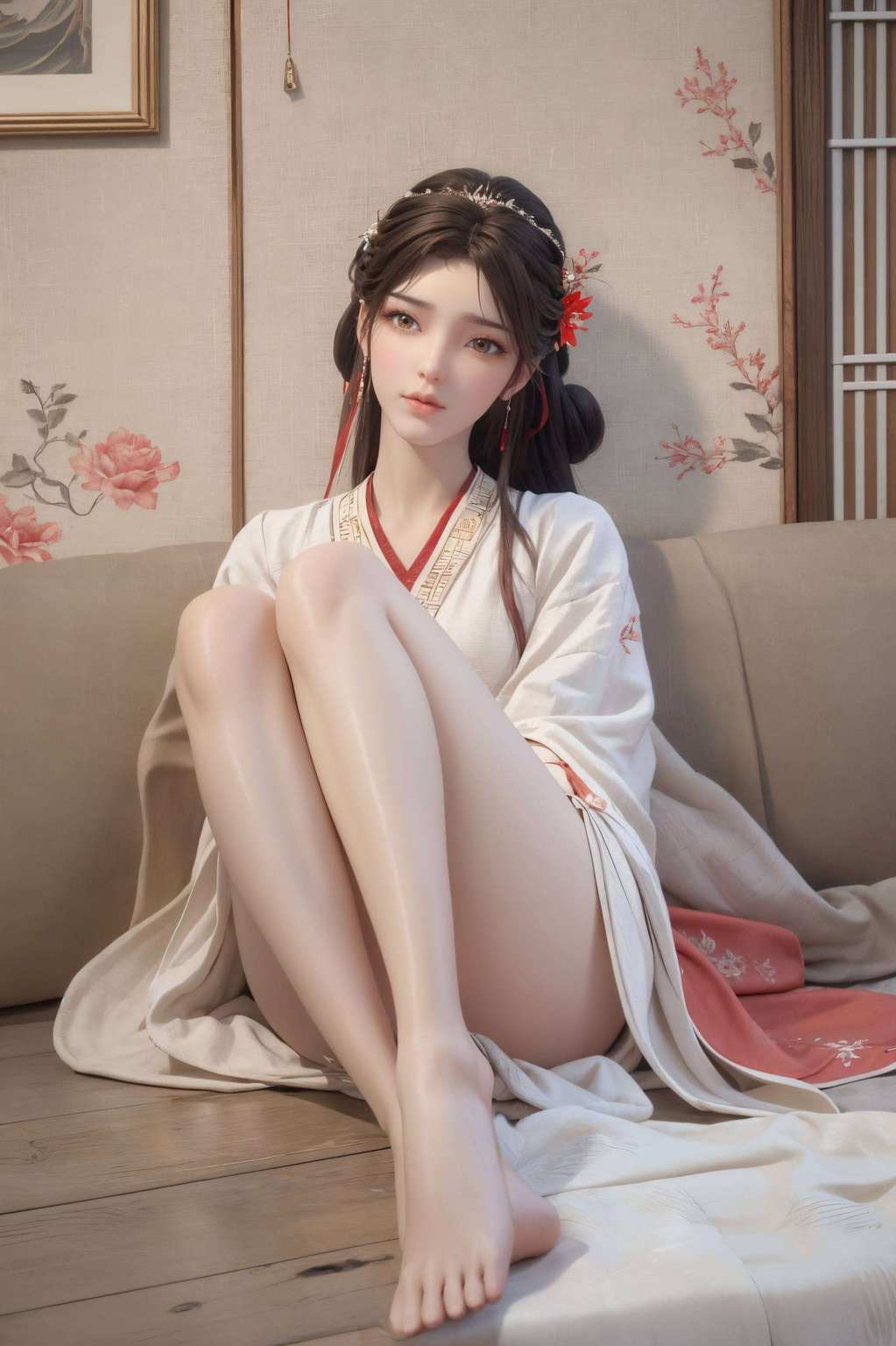一袭火红长裙舞动间她的每一个眼神