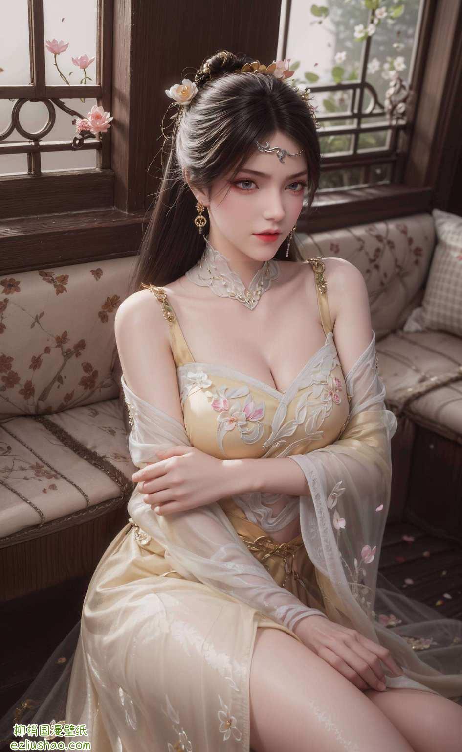 她的壁纸犹如从古画中走出的仕女