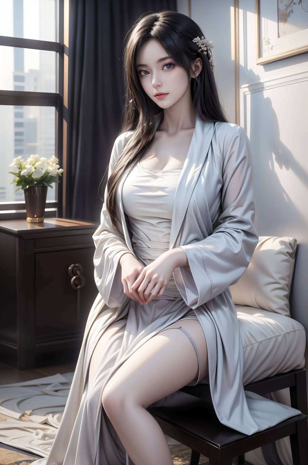 女神形象跃然壁上动漫壁纸间