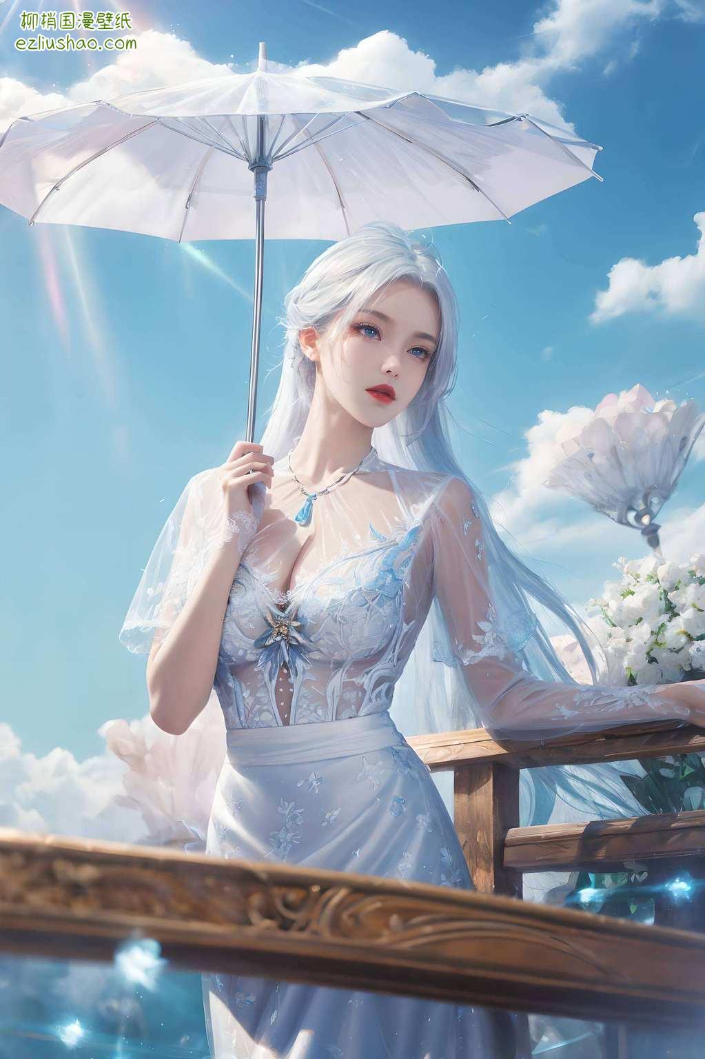马小桃那俏皮的腮红与凌落宸神秘的幽蓝眼眸在古香古色的苹果壁纸世界里