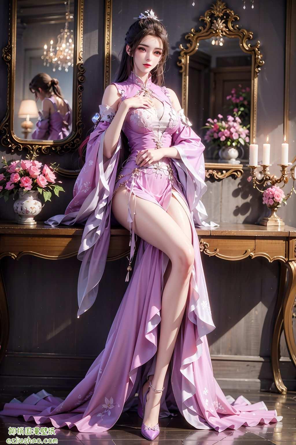 动漫美女翩翩起舞玄幻世界