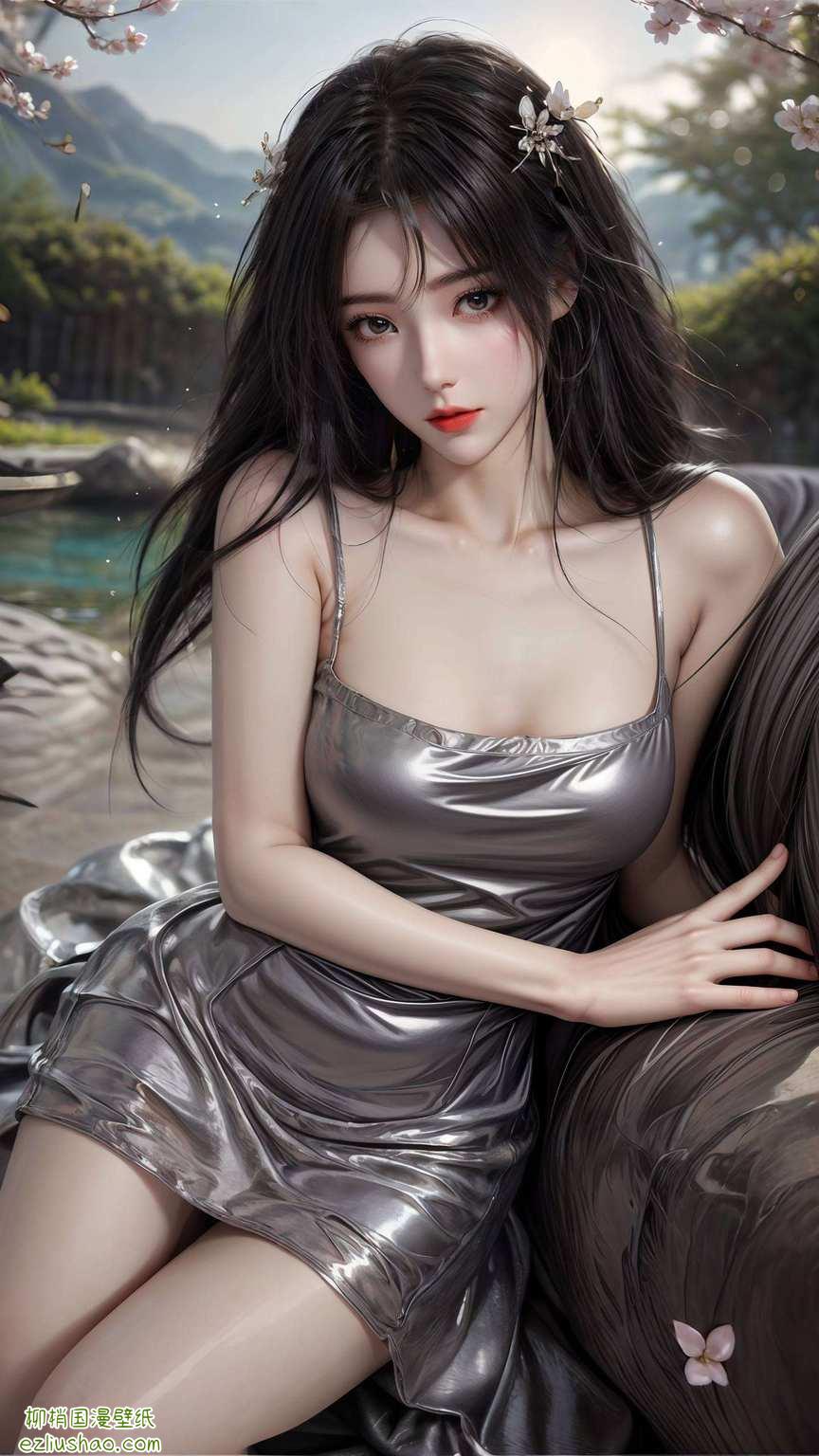 绘柳神于其上如梦幻般令人陶醉