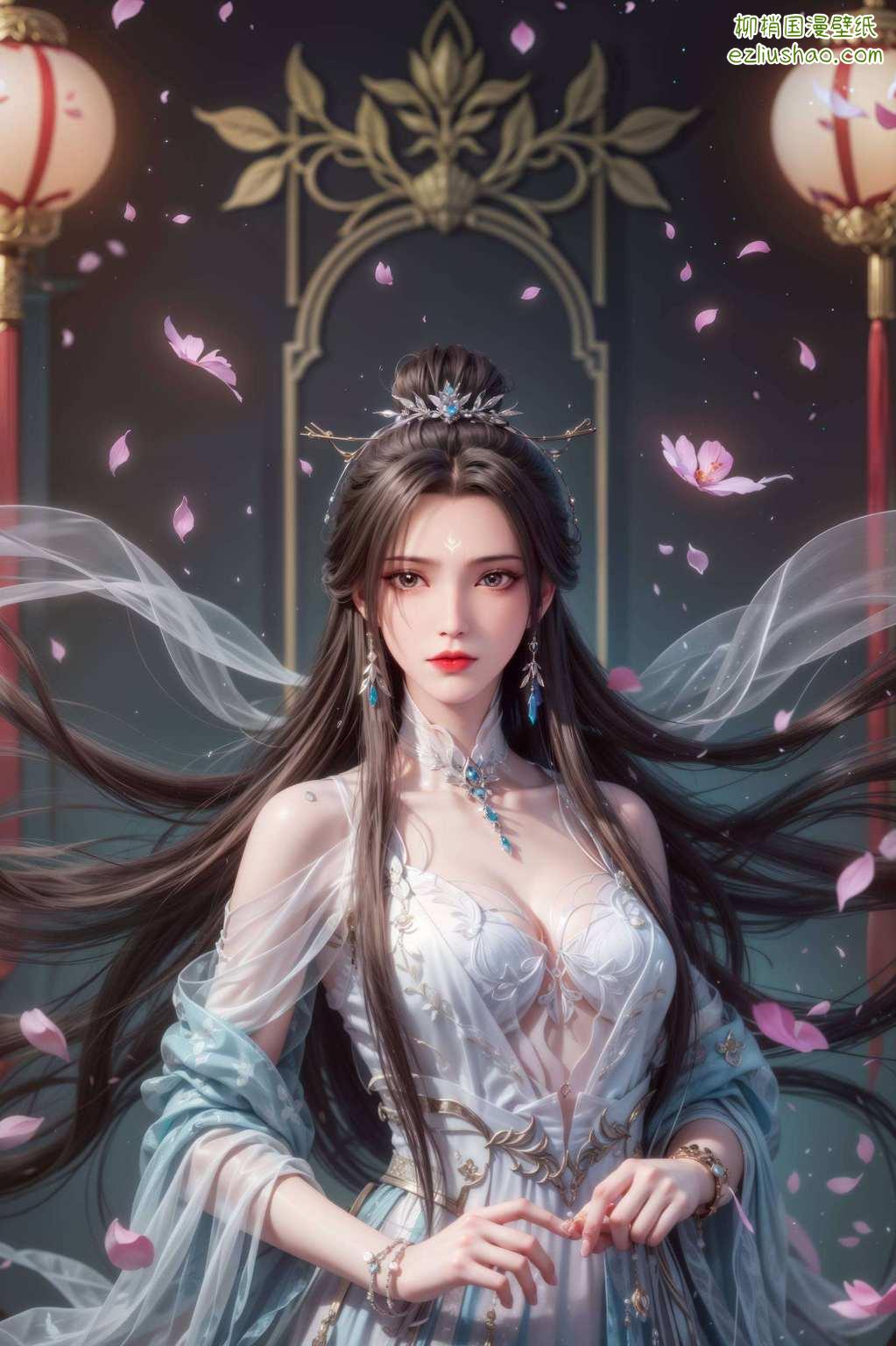 你的苹果手机被她那清淡脱俗的美貌壁纸点缀这位仙气逼人的国漫女神