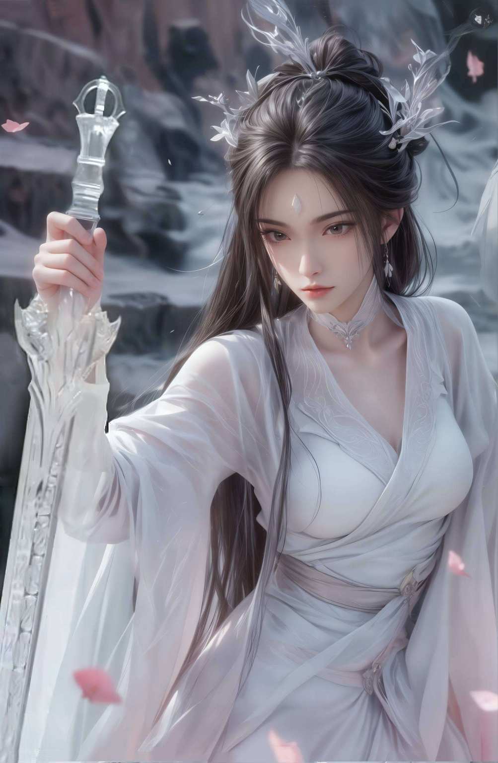 简直让人心动不已！这壁纸？免费送哦！快来抱走这位剑仙美少女的舞剑高清壁纸好东西就是要大家分享嘛！