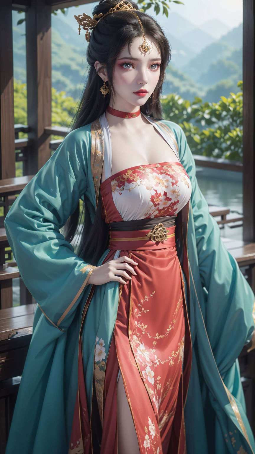 墨云飘渺间以其翩翩仙姿