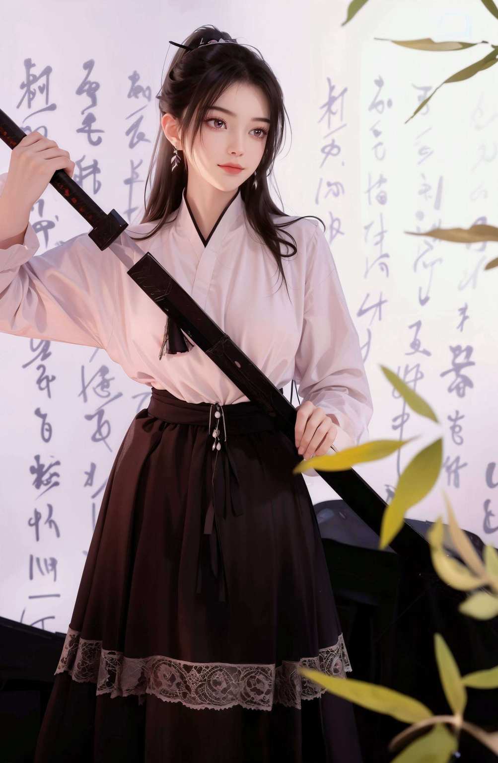宁姚翩翩舞剑来映霜华