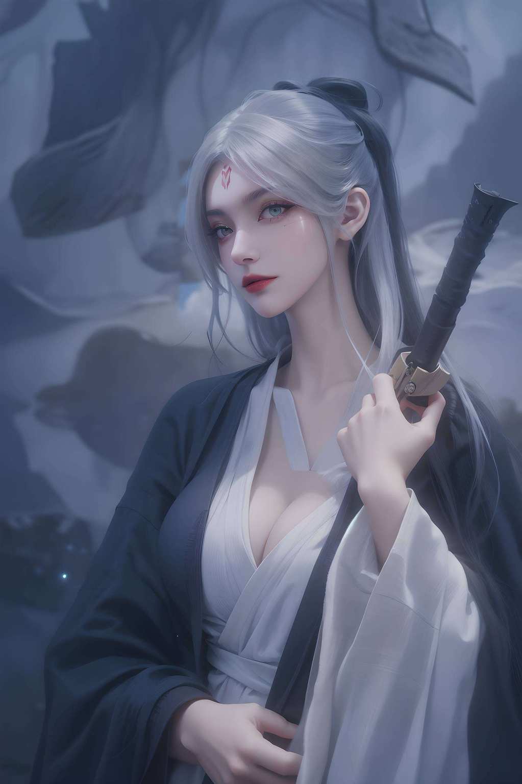 仿佛在说：“别只顾着仙侠修炼偶尔也得欣赏下美景哦~”😍 她的国漫之美
