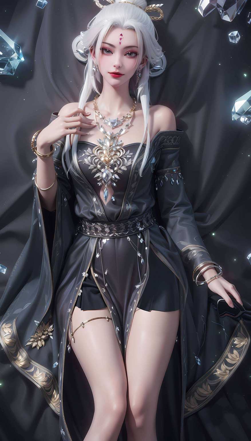 如梦幻般绚烂她身着素雅衣衫