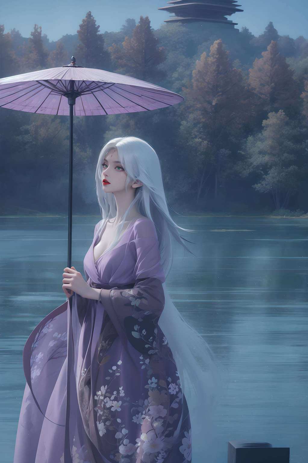 小白壁纸映古香动漫女神颜如霜