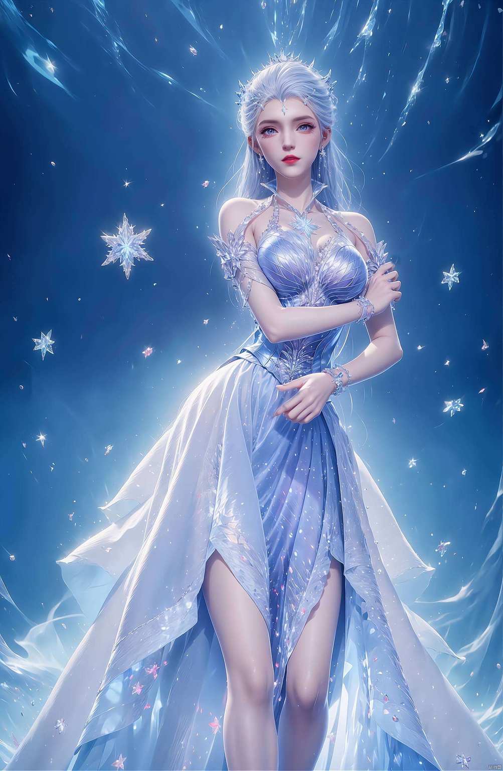 宛如仙境中的精灵绝对让你眼前一亮！这可是绝世唐门的雪女卡片壁纸哦
