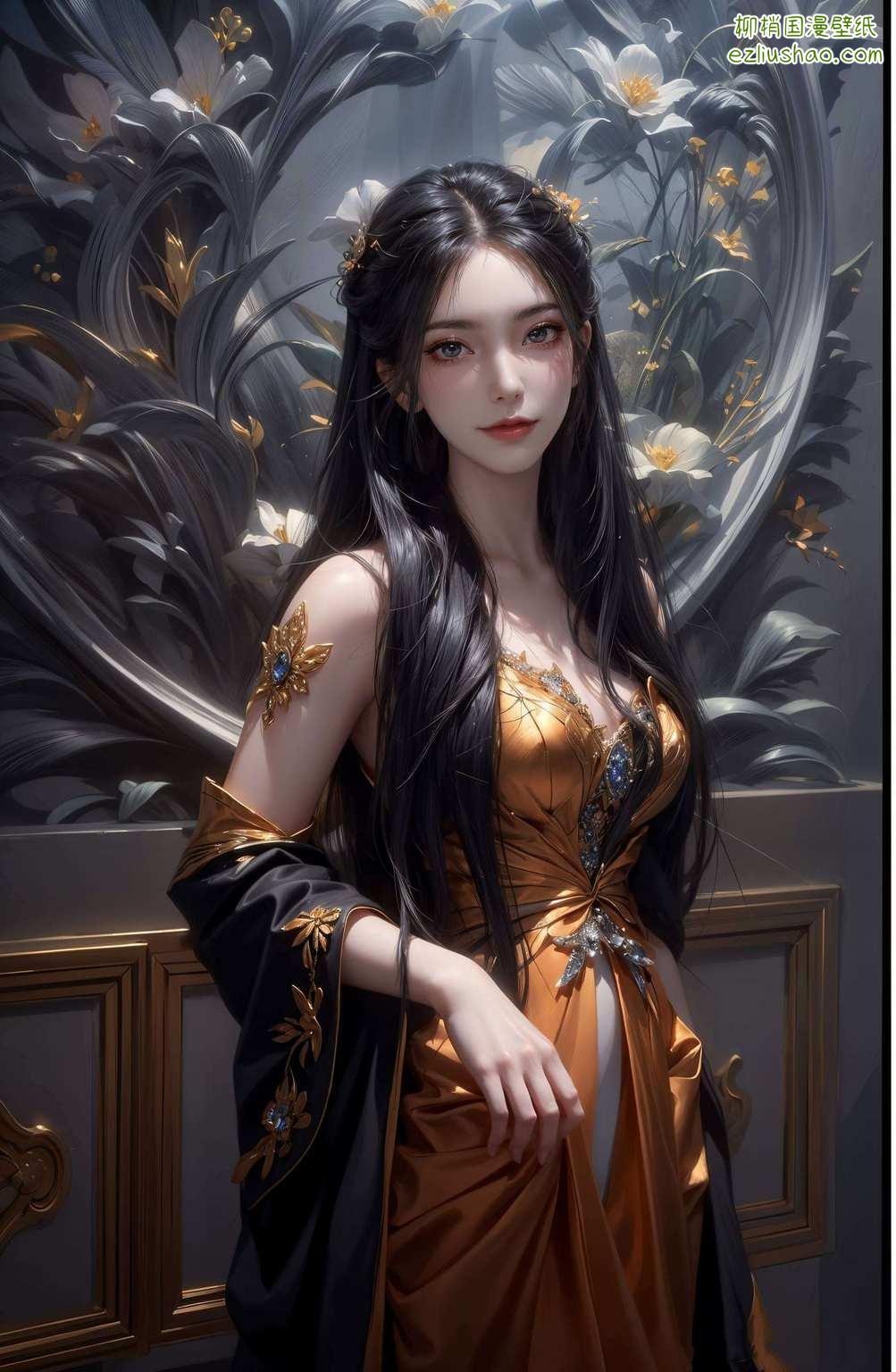 它是融合了玄幻元素和我国国漫之美的一款焰灵姬壁纸焰灵姬