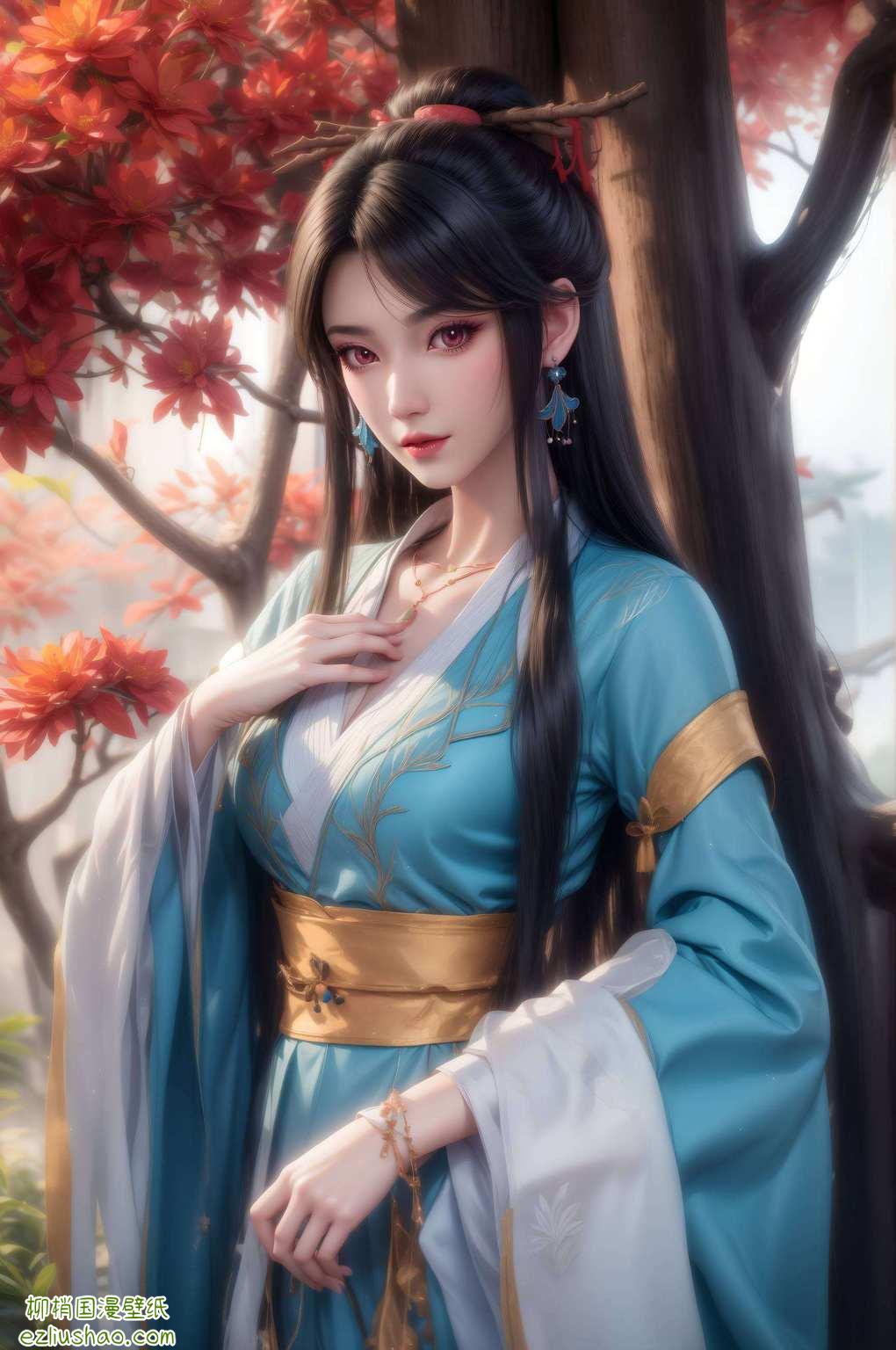 一身玄幻风装束夭夭那双灵动的眼睛仿佛能看透人心