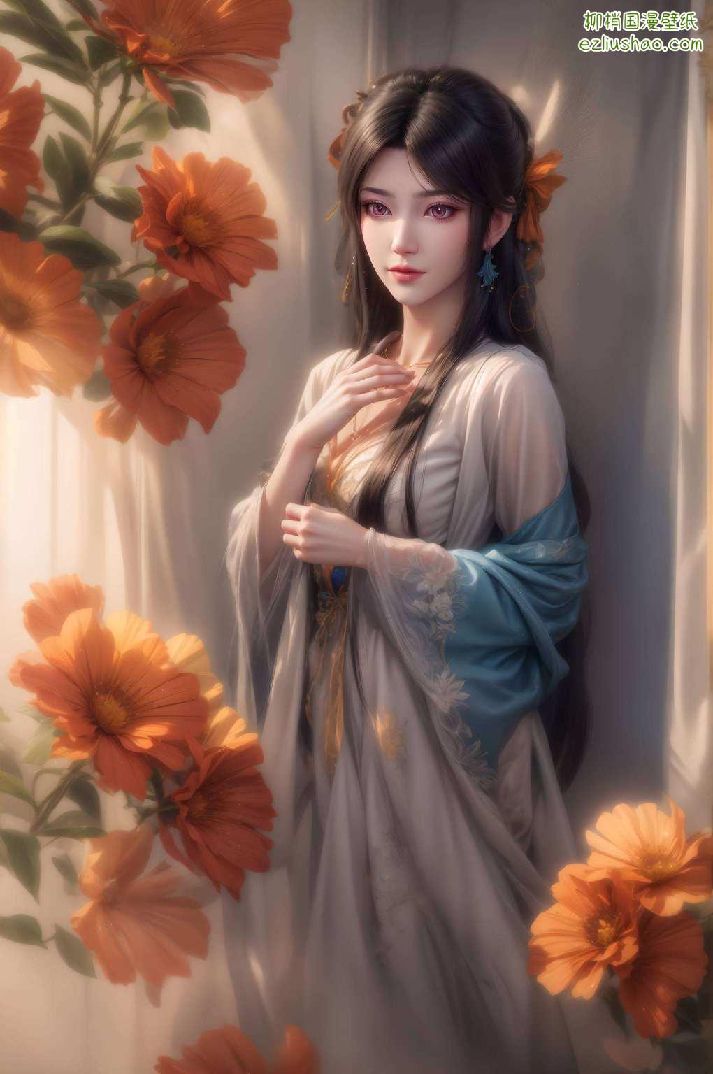 动漫女神荟萃夭夭壁纸映古韵