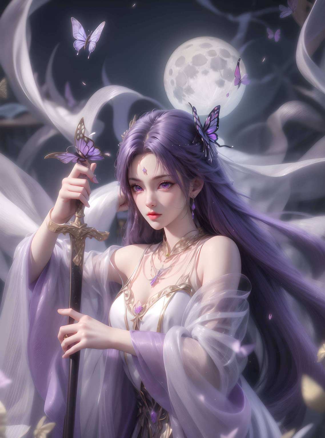 谁让她美得如此不可方物呢？🌟这古香古色的壁纸